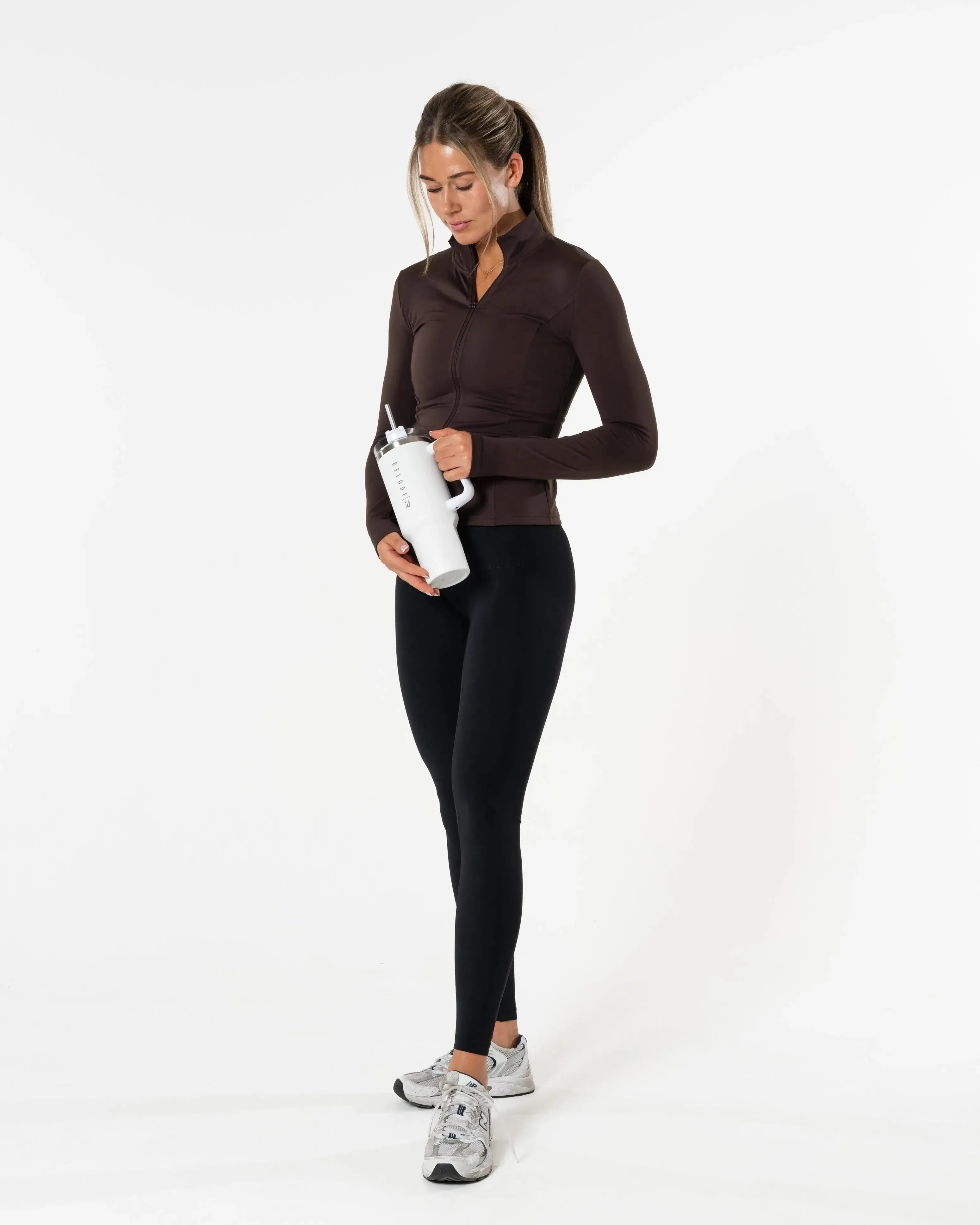 Clean Zip Longsleeve - Brown